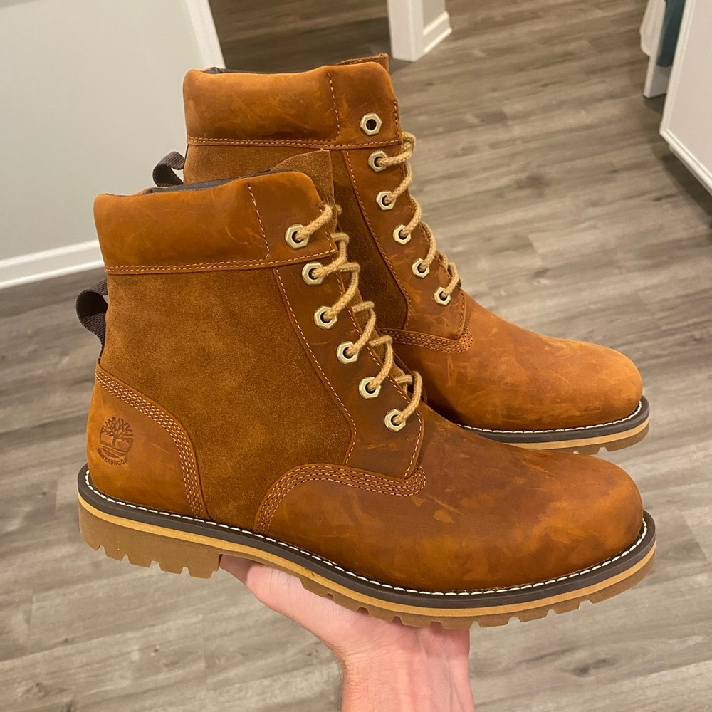 Timberland Larchmont 6 Inch 6851B Leather Lace Up Waterproof Boots Men's 11